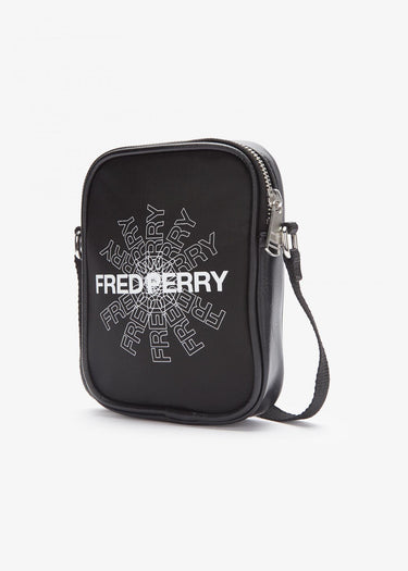 Fred Perry Tassen Graphic print mini side bag - black