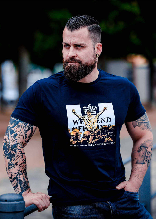 Weekend Offender T-Shirts Leo gregory tee - navy