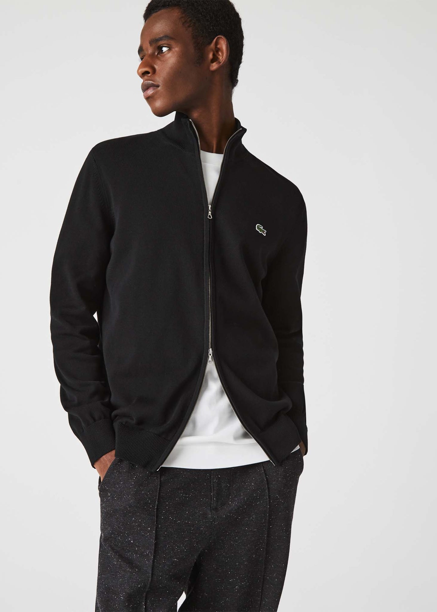 Lacoste Vesten A Zip through sweater - black