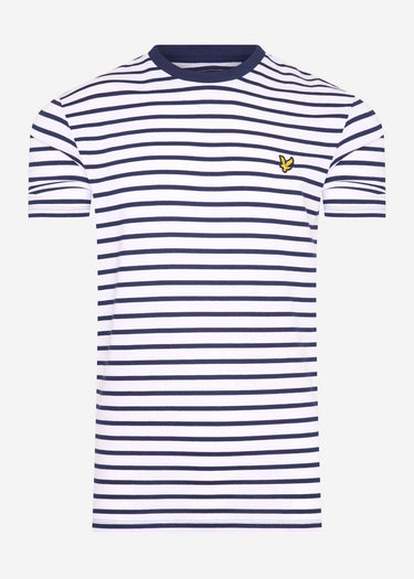 Lyle & Scott T-shirts Breton stripe t-shirt - navy white
