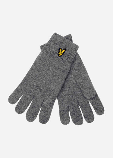 Lyle & Scott Handschoenen Racked rib gloves - mid grey marl