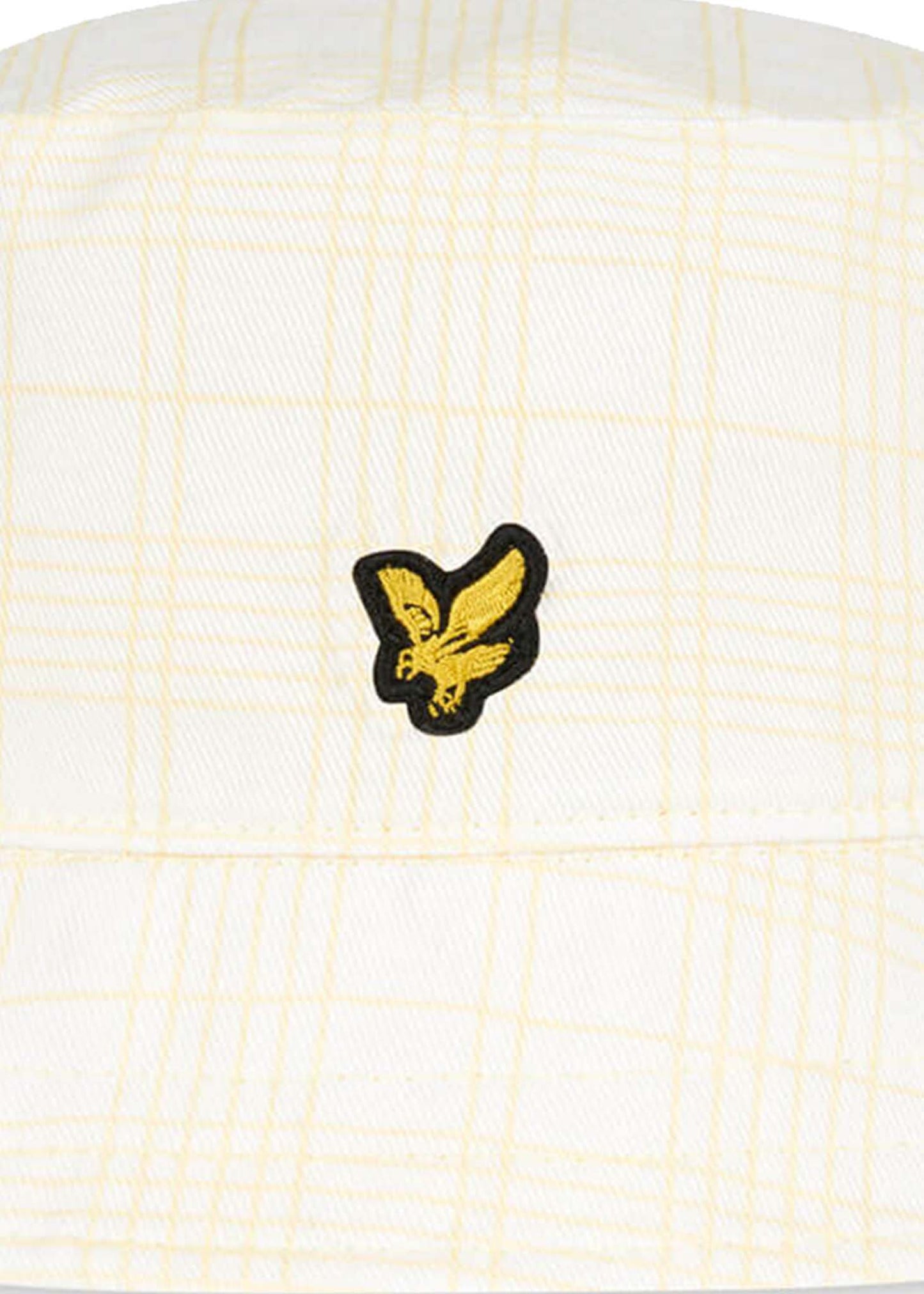 Lyle & Scott Bucket Hats Reversible check bucket hat - white lemon