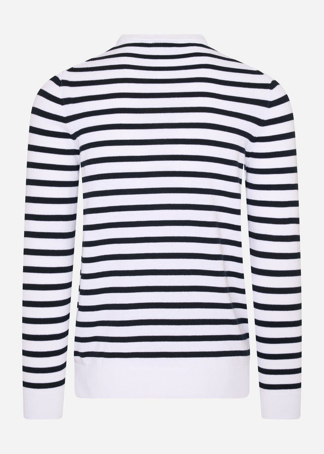 Lyle & Scott Pullover Breton stripe jumper - white