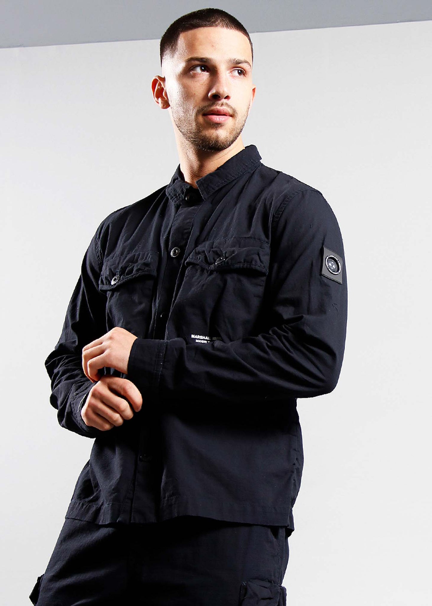Marshall Artist Overshirts Cotton ripstop overshirt - navy