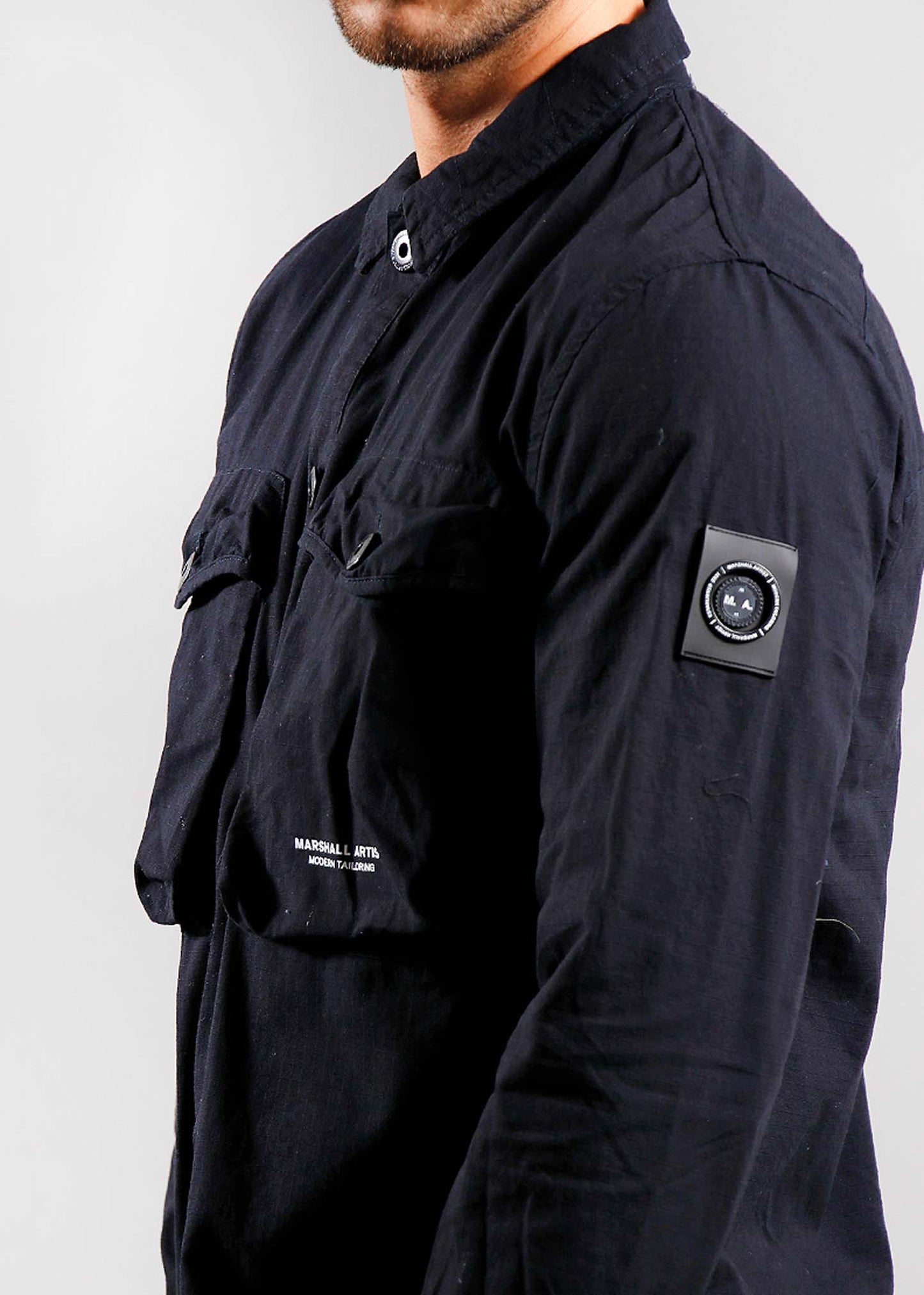 Marshall Artist Overshirts Cotton ripstop overshirt - navy