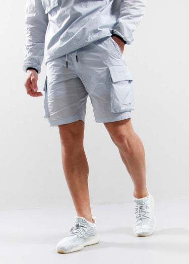Marshall Artist Korte Broeken Krinkle nylon cargo short - dolphin grey