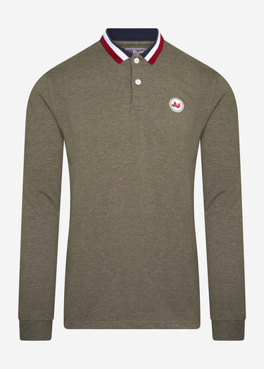 Peaceful Hooligan Longsleeve Polo's Ledge polo - khaki