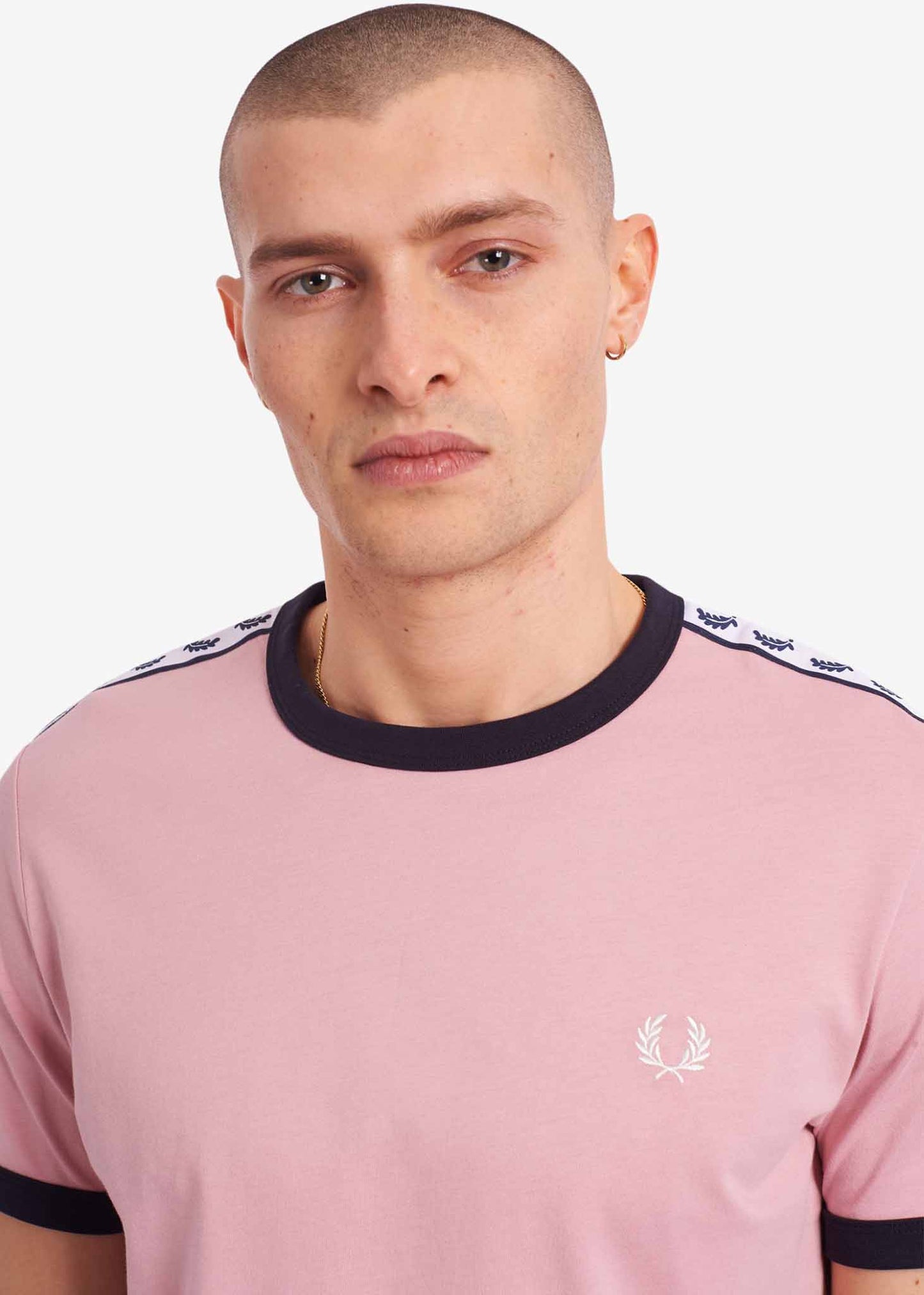 Fred Perry T-shirts Taped ringer t-shirt - chalky pink