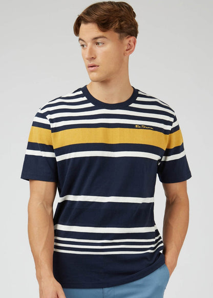 Ben Sherman T-shirts  Engineered stripe tee - dark navy 