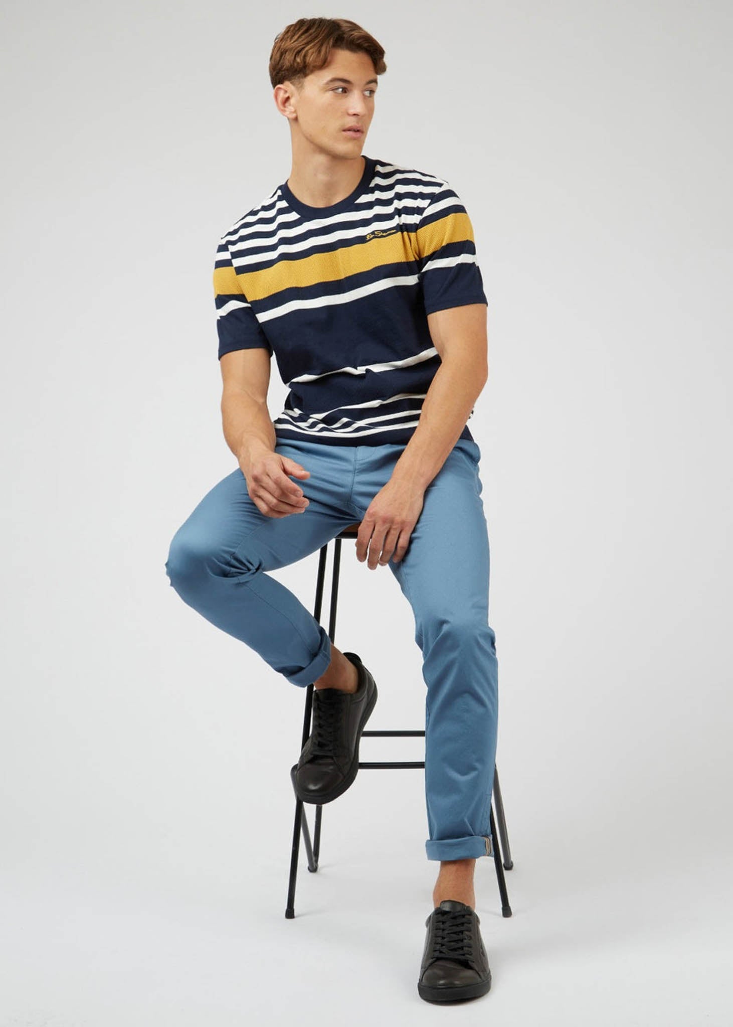 Ben Sherman T-shirts  Engineered stripe tee - dark navy 