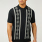 Ben Sherman Polo's  Argyle jacquard polo - black 