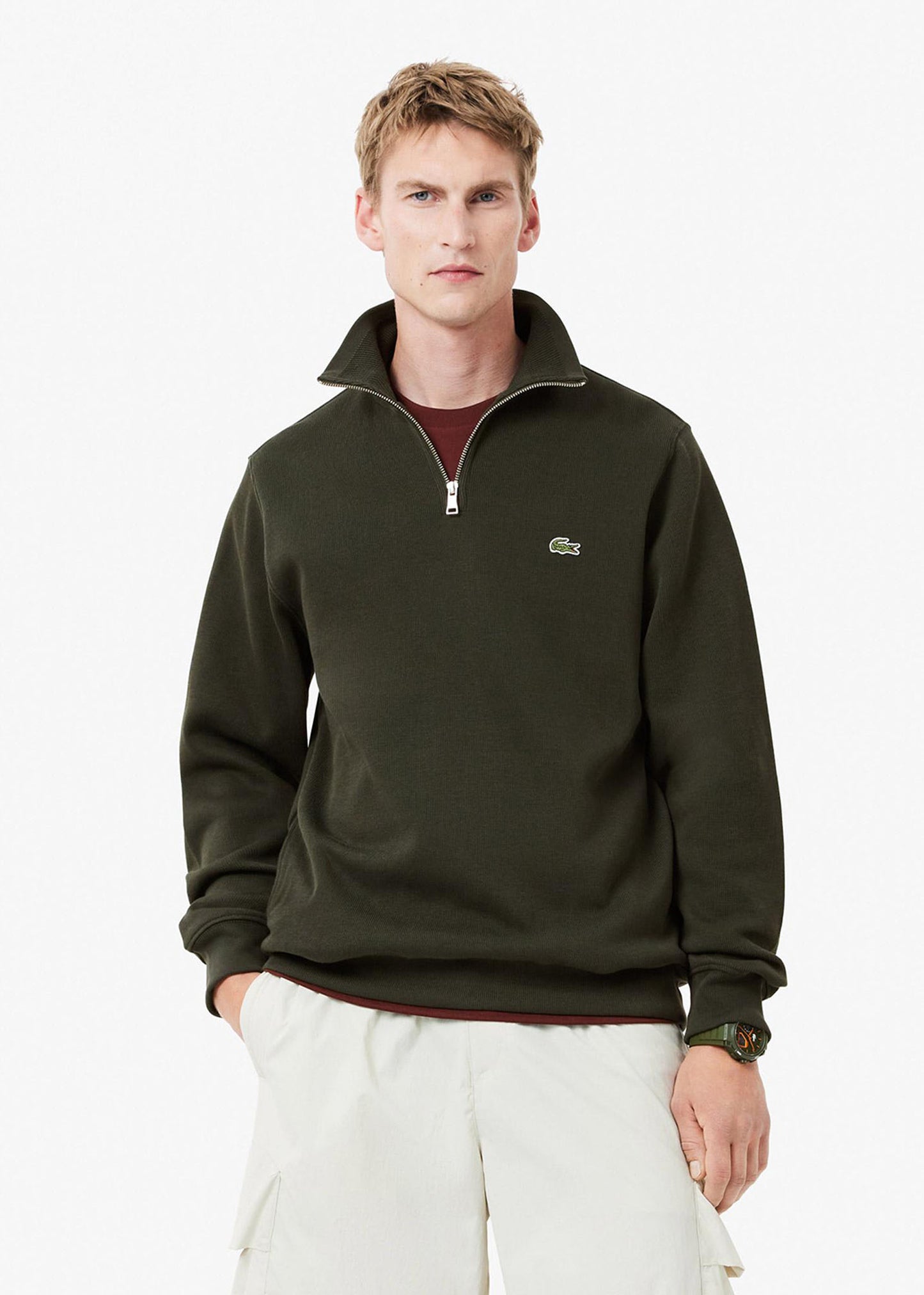 Lacoste Truien  Sweater half zip - sapwood 