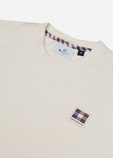 Aquascutum T-shirts Rubber patch t-shirt - old white
