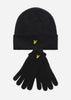 Lyle & Scott Mutsen Beanie & Gloves set - true black