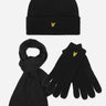 Lyle & Scott Mutsen Beanie, Scarf, Gloves set - true black