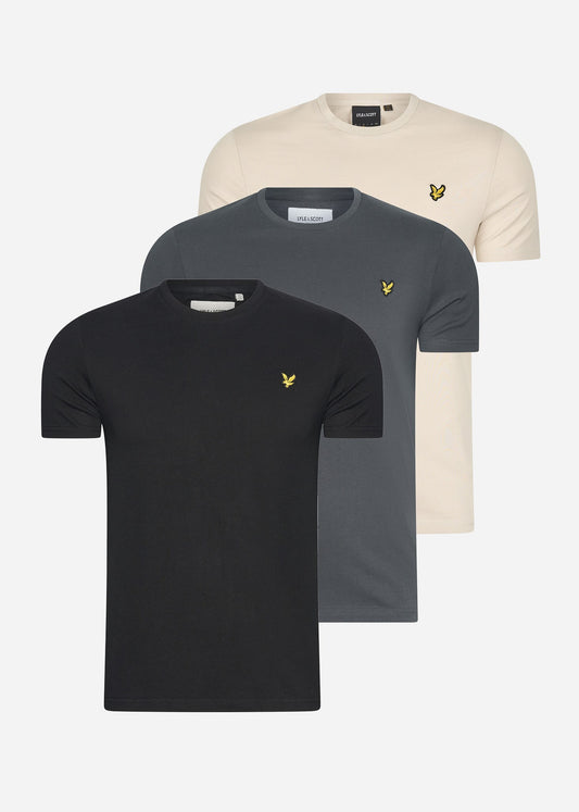Lyle & Scott T-shirts  3 pack t-shirt - jet black - gunmetal - cove 