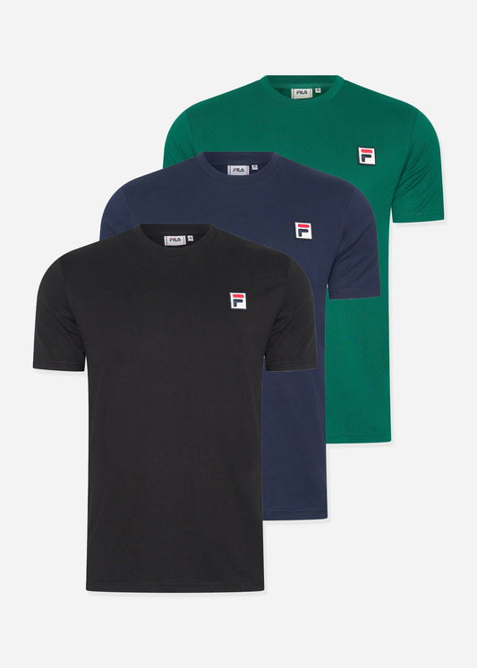 Fila T-shirts  3 pack ledge tee - Blue - Black - Aventurine 