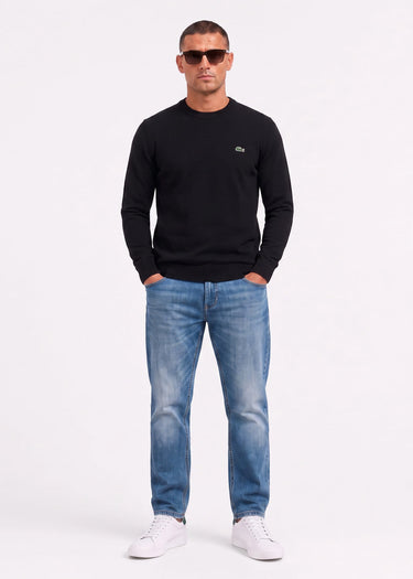 Lacoste Truien Regular fit crew neck sweater - black