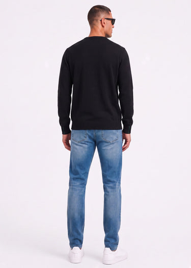 Lacoste Truien Regular fit crew neck sweater - black