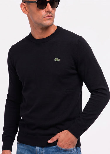 Lacoste Truien Regular fit crew neck sweater - black