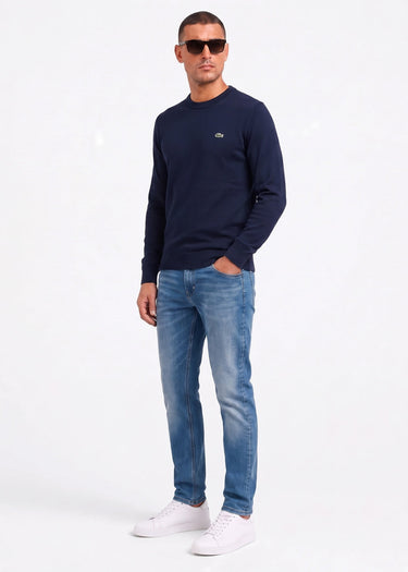 Lacoste Truien Regular fit crew neck sweater - navy blue