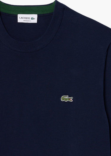 Lacoste Truien Regular fit crew neck sweater - navy blue
