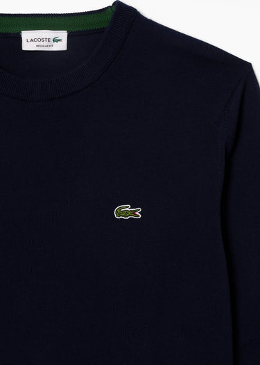 Lacoste Truien Regular fit crew neck sweater - navy blue