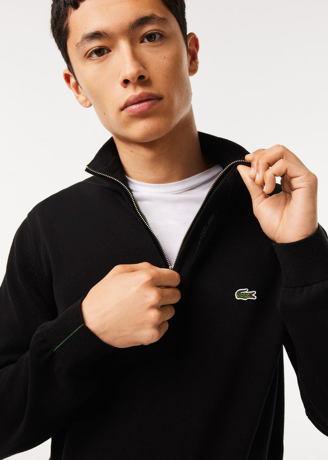 Lacoste Pullover  Zip sweater - black 