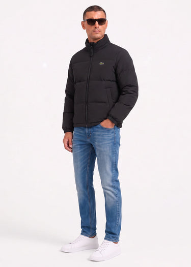 Lacoste Jassen Water-repellent packable hood down jacket - black
