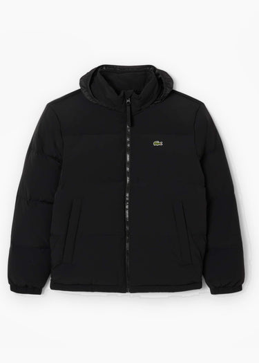 Lacoste Jassen Water-repellent packable hood down jacket - black