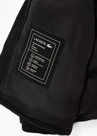 Lacoste Jassen Water-repellent packable hood down jacket - black