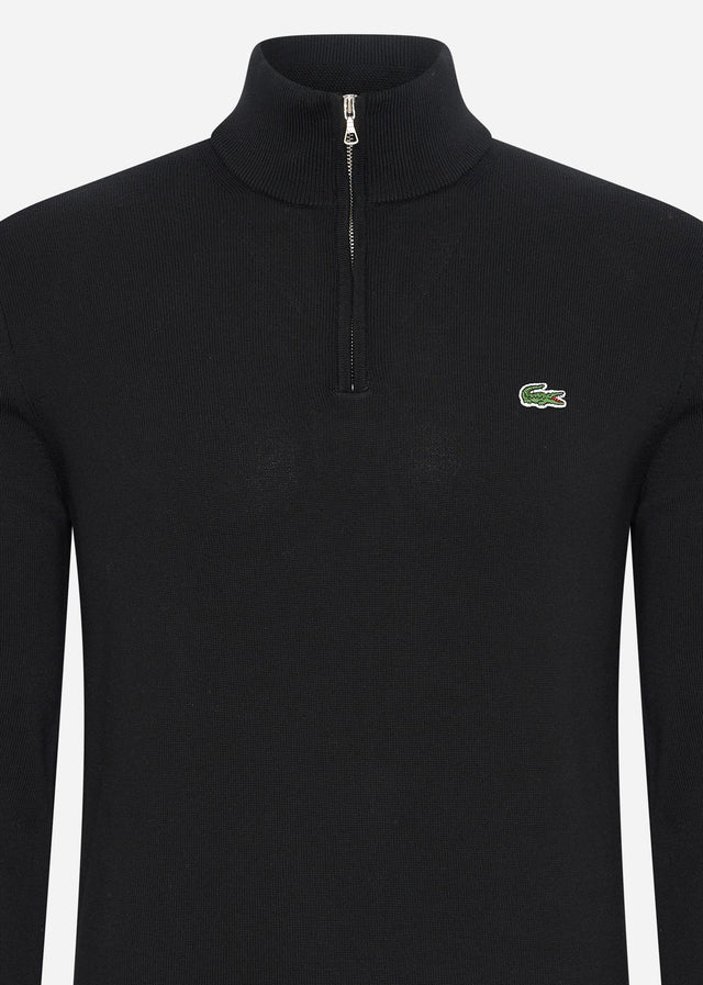 Lacoste Pullover  Zip sweater - black 