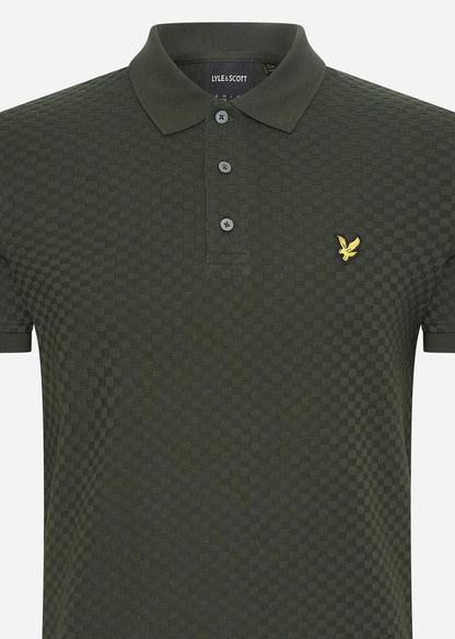 Lyle & Scott Polo's  Grid texture polo shirt - mountain moss 