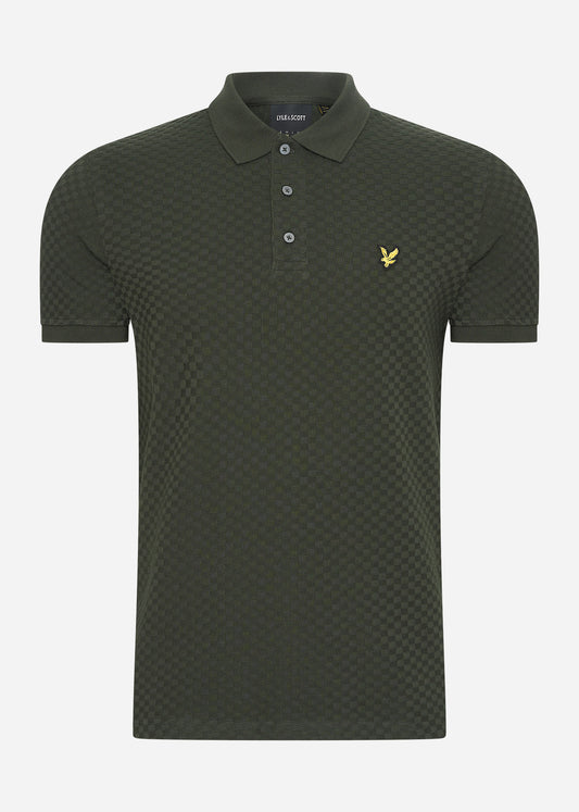 Lyle & Scott Polo's  Grid texture polo shirt - mountain moss 