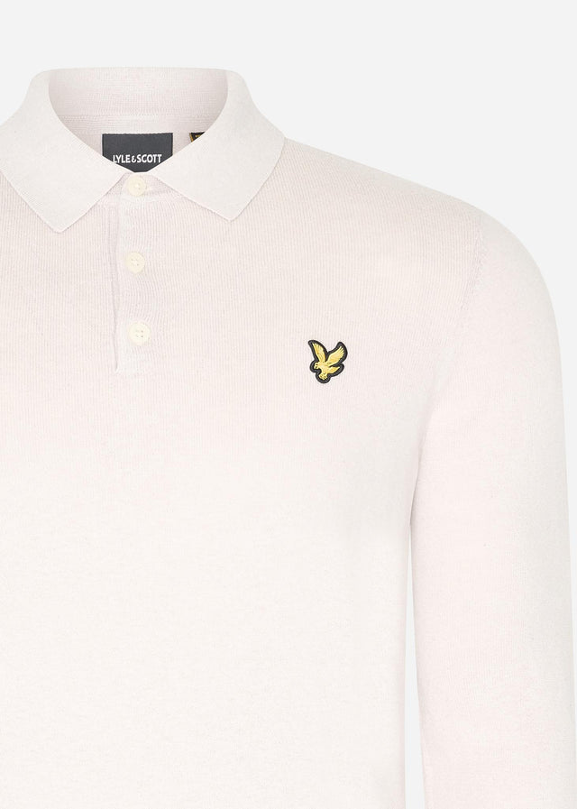 Lyle & Scott Pullover  Cotton merino long sleeve knitted polo - cove 