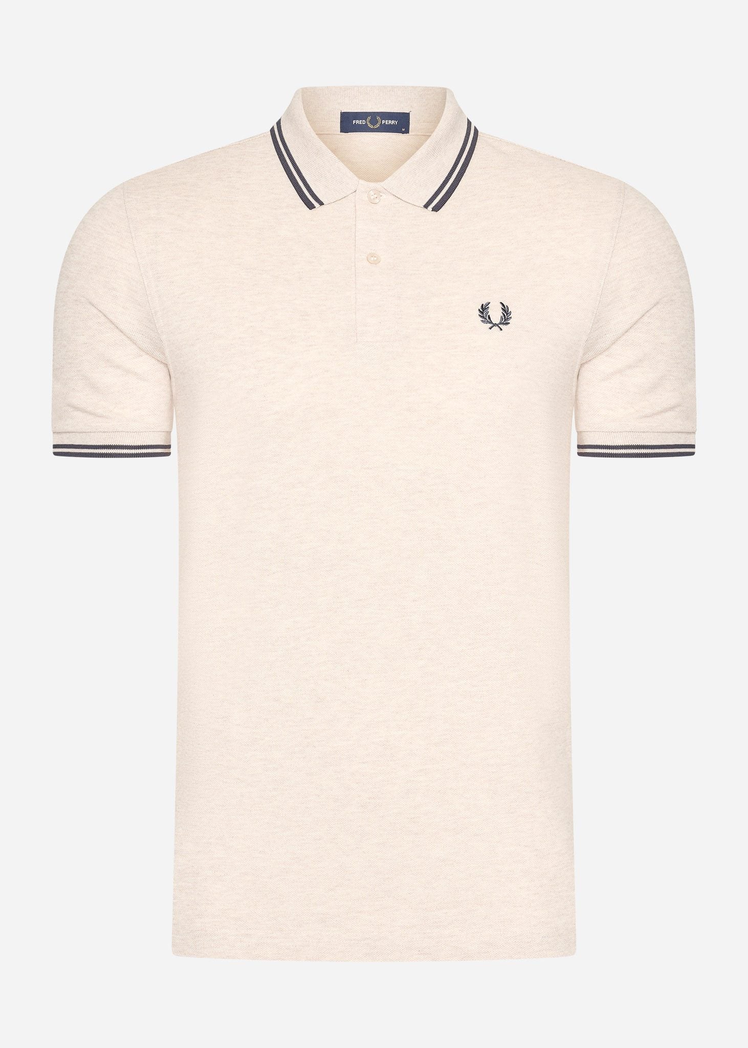 Fred Perry Polo's  Twin tipped fred perry shirt - porridge marl anchor grey anchor grey 