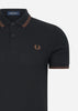 Fred Perry Polo's  Twin tipped fred perry shirt - black whisky brown 