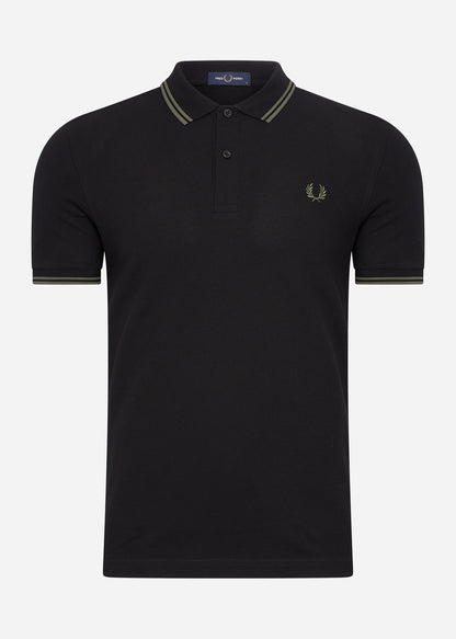 Fred Perry Polo's  Twin tipped fred perry shirt - black field green 