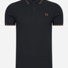 Fred Perry Polo's  Twin tipped fred perry shirt - black whisky brown 