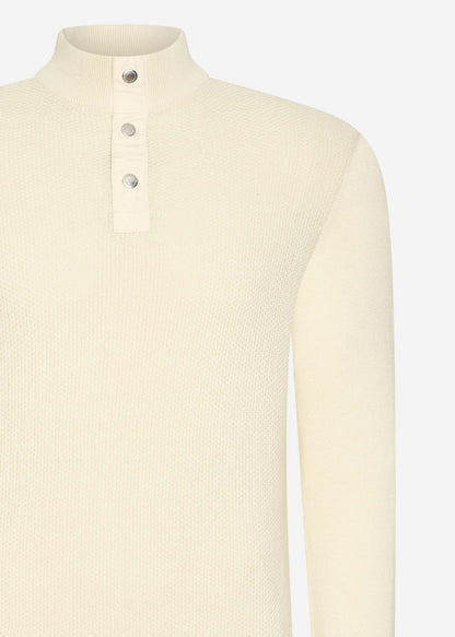 Barbour International Truien  Murrey quarter placket knit - dove grey 