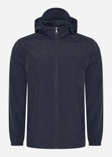 Lyle & Scott Jassen  Tonal eagle zip through hooded jacket - dark navy 