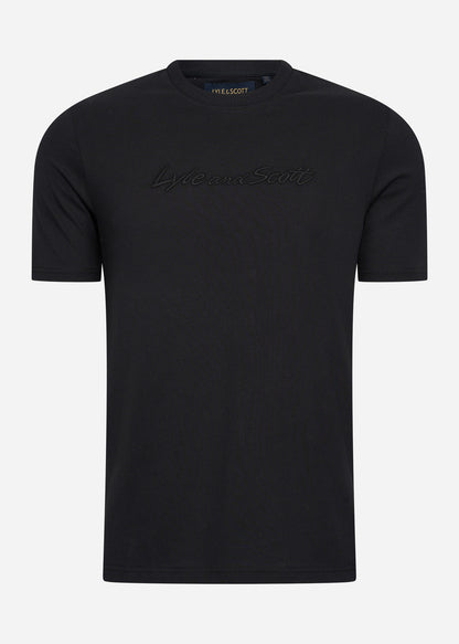 Lyle & Scott T-shirts  Script embroidery t-shirt - jet black jet black 