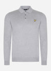 Lyle & Scott Truien  Cotton merino long sleeve knitted polo - mid grey marl 