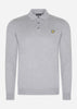 Lyle & Scott Truien  Cotton merino long sleeve knitted polo - mid grey marl 