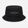 Fred Perry Bucket Hats  Graphic brand twill bucket hat - black warm grey 