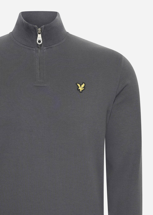 Lyle & Scott Pullover Loopback quarter zip sweat - gunmetal