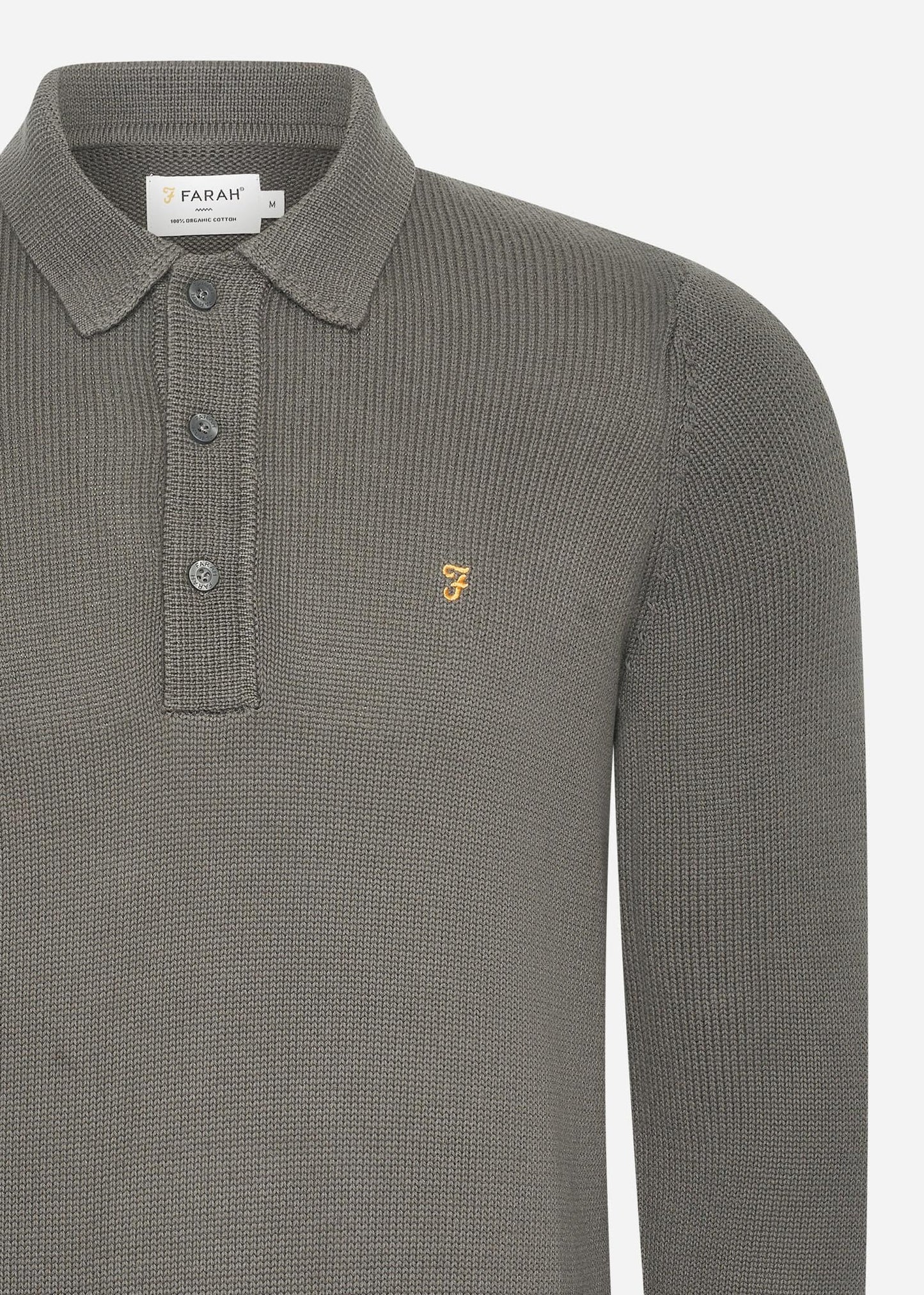 Farah Truien  Sweater hamlet knit ls polo - charcoal 