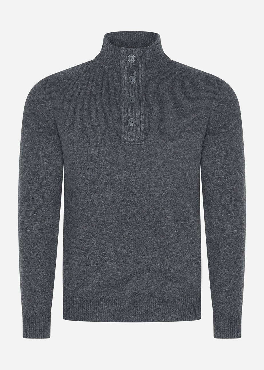 Barbour Truien  Essential patch half zip knitted jumper - charcoal 