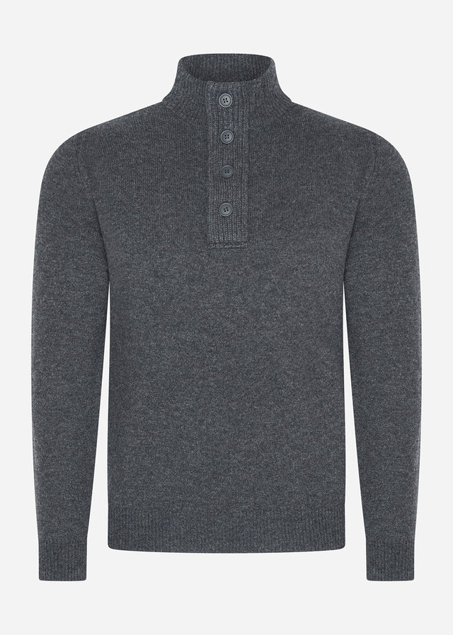 Barbour Pullover  Essential patch half zip knitted jumper - charcoal 