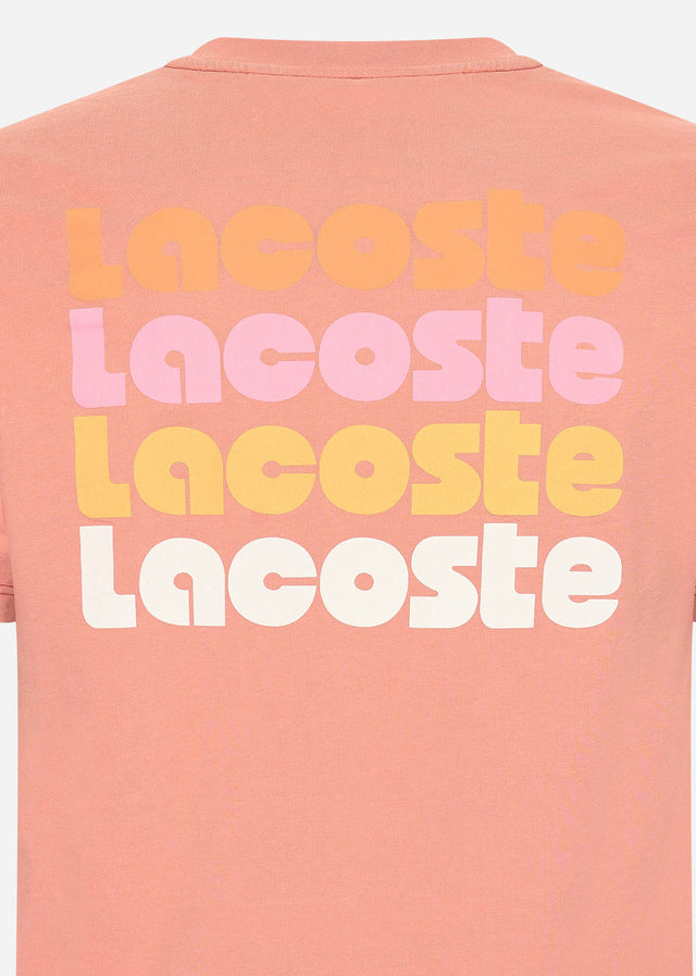 Lacoste T-Shirts  Lacoste backprint tee - sierra red 